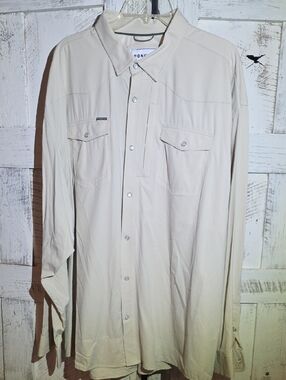 CONSCIOUS Men's Long Sleeve Beige Casual Button-Down Shirt